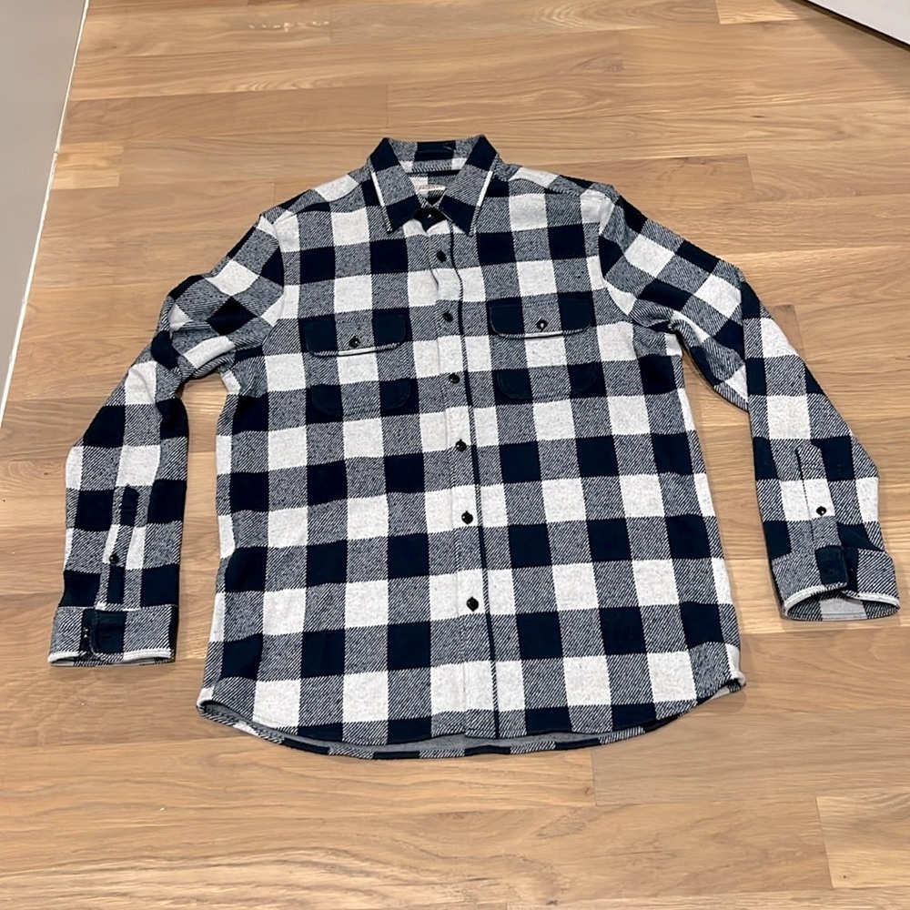 Faherty Brand Mens Legend Sweater Shirt Flannel Navy Large L